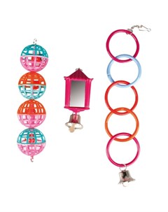 Игрушка для попугая кольца мячики фонарь Flamingo