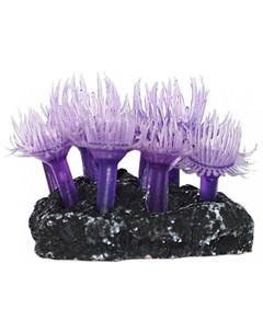 Коралл аквариумный Актинии малые фиолетовые силиконовый 6 см Уют