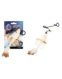 Игрушка для кошек мышка скелет на резинке Flamingo