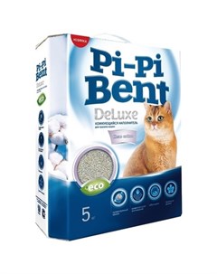 DeLuxe Clean Cotton Наполнитель глиняный комкующийся с ароматом хлопка 5 кг Pi-pi bent