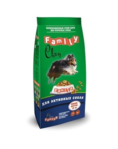 Сухой корм для взрослых собак всех пород с повышенной активностью с курицей 15 кг Clan family