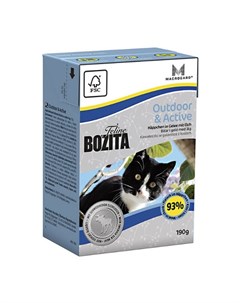 Feline Funktion Outdoor And Active Кусочки паштета в соусе для взрослых кошек с курицей 190 гр Bozita