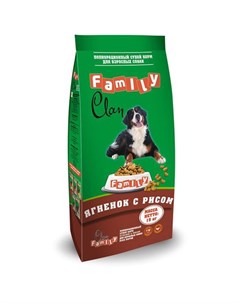 Сухой гипоаллергенный корм для взрослых собак всех пород с ягненком и рисом 15 кг Clan family