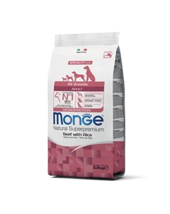 Dog Monoprotein All Breeds Beef and Rice Сухой корм для собак всех пород говядина с рисом 2 5 кг Monge