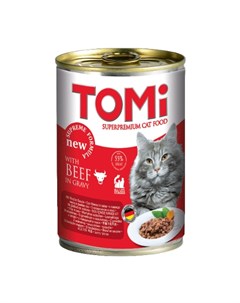 Кусочки паштета в соусе для взрослых кошек с говядиной 400 гр Tomi