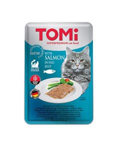 Кусочки паштета в желе для кошек и котят с лососем и яйцом 100 гр Tomi