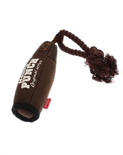 Heavy Punch Игрушка для собак Боксерская груша с пищалкой и верёвкой коричневая Gigwi