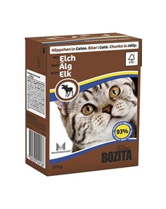 Кусочки паштета в желе для взрослых кошек с мясом лося 370 гр Bozita
