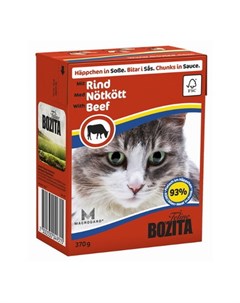 Кусочки паштета в соусе для взрослых кошек c говядиной 370 гр Bozita