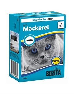 Кусочки паштета в желе для взрослых кошек со скумбрией 370 гр Bozita