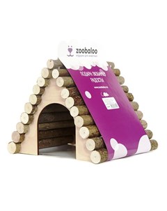 Zoobaloo Домик для грызунов треугольный деревянный Зообалу