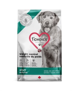 Weight Control Сухой облегчённый корм для взрослых собак средних и крупных пород с курицей 10 кг 1st choice