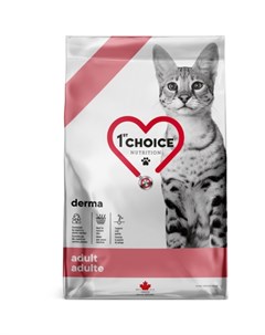 GF DERMA Сухой корм для взрослых кошек с гиперчувствительной кожей с лососем 1 8 кг 1st choice