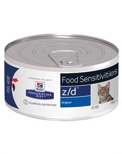 Prescription Diet z d Food Sensitivities Влажный лечебный корм для кошек при заболеваниях кожи 156 г Hill`s
