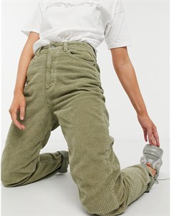 Вельветовые джинсы цвета хаки в винтажном стиле Asos design