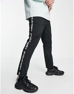 Зауженные брюки укороченного кроя с эластичным поясом и удлиненной боковой лентой Asos dark future