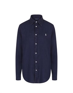 Однотонная льняная блуза свободного кроя Polo ralph lauren