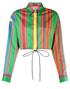 Укороченная рубашка в вертикальную полоску Versace