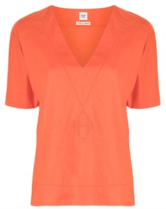 Блузка pre owned с V образным вырезом и логотипом H Hermès