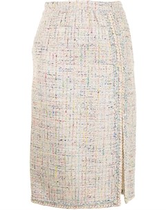 Твидовая юбка с боковым разрезом Giambattista valli