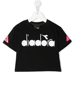 Укороченная футболка с логотипом и вставками Diadora junior