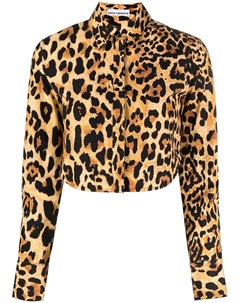 Укороченная рубашка с леопардовым принтом Paco rabanne