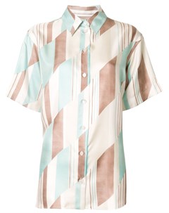 Рубашка с короткими рукавами и геометричным принтом Jil sander