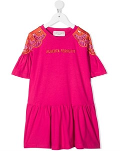 Платье с вышитым логотипом Alberta ferretti kids