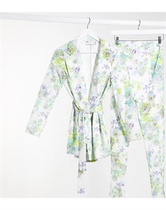 Белый трикотажный пиджак с запахом и цветочным принтом ASOS DESIGN Maternity Asos maternity