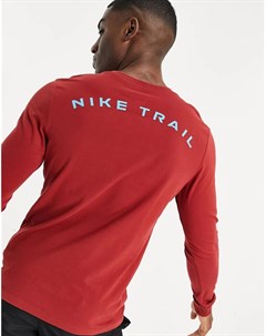 Бордовый лонгслив Trail Nike running