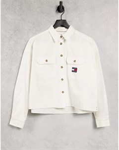 Белая рубашка на пуговицах с логотипом Tommy jeans