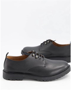 Черные кожаные туфли на шнуровке с застежкой на крючки Grizedale H by hudson