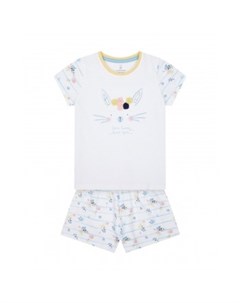 Пижама Влюбленный кролик белый голубой Mothercare