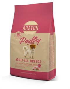 Корм для взрослых собак с мясом птицы 15 кг Araton