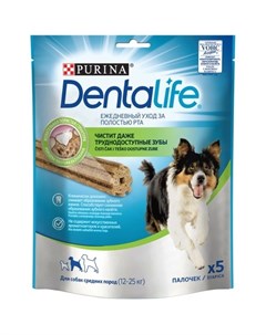 Лакомство DentaLife для собак средних пород уход за полостью рта Пакет 115 гр Purina dentalife