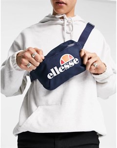 Темно синяя сумка кошелек на пояс с крупным логотипом Ellesse