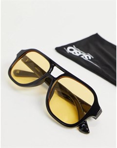 Солнцезащитные очки в черной оправе с желтыми стеклами Asos design