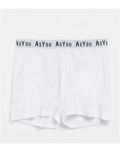 Белые шорты боксеры для дома с фирменной отделкой от комплекта Asyou