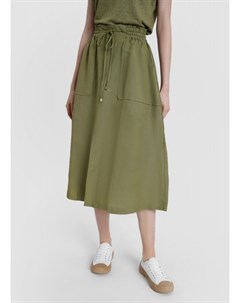 Льняная юбка с накладными карманами и разрезом Ostin