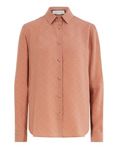 Пыльно розовая шелковая рубашка Gucci
