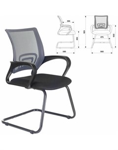 Кресло для приемных и переговорных Fly CF 100 серое черное 532089 Brabix