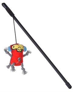Игрушка для кошек дразнилка Обезьяна с веревками со звуком 30 см 1 шт Грызлик ам
