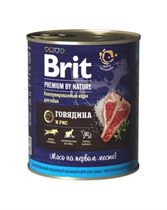 Premium by Nature консервы для собак говядина и рис 850 гр Brit*