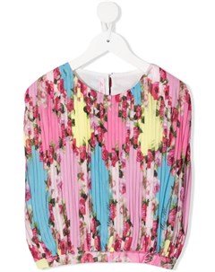 Плиссированная блузка с цветочным принтом Miss blumarine