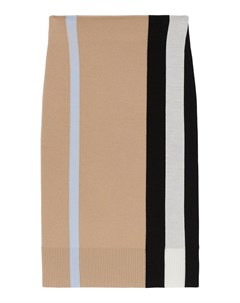 Бежевая трикотажная юбка с контрастными полосами Burberry