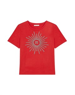 Красная футболка с отделкой кристаллами Maje