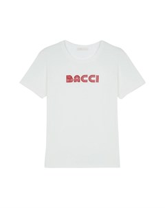 Белая футболка с надписью Bacci Maje