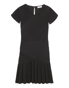 Черное плиссированное платье мини Sandro