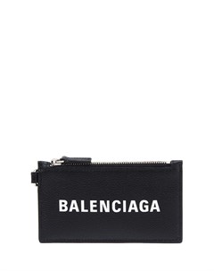 Черный кожаный кошелек с логотипом Cash Balenciaga