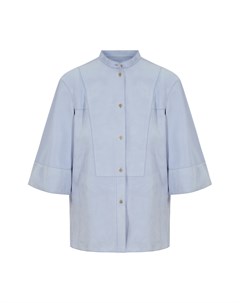 Голубая кожаная блузка Loewe